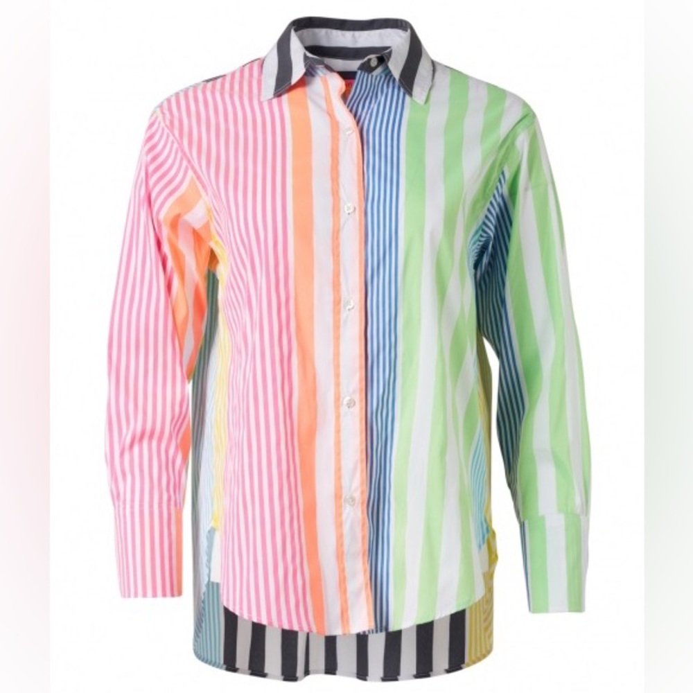 VilaGallo Donia Stripe Button Down Shirt Women’s US Sz 6